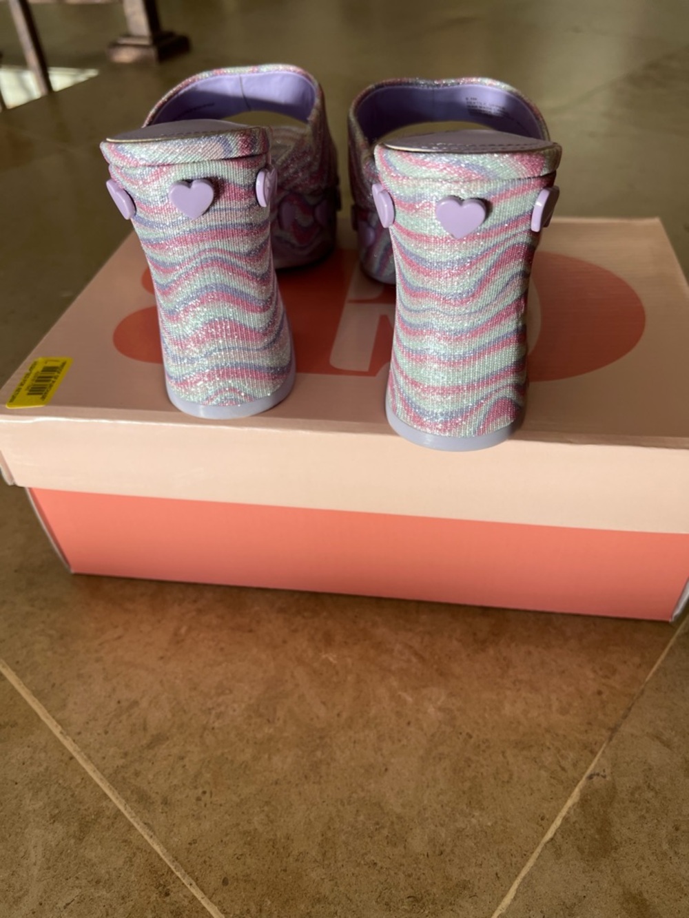 Gianni Bini Pink and Purple Heart-String Sandals - Picture 7 of 7